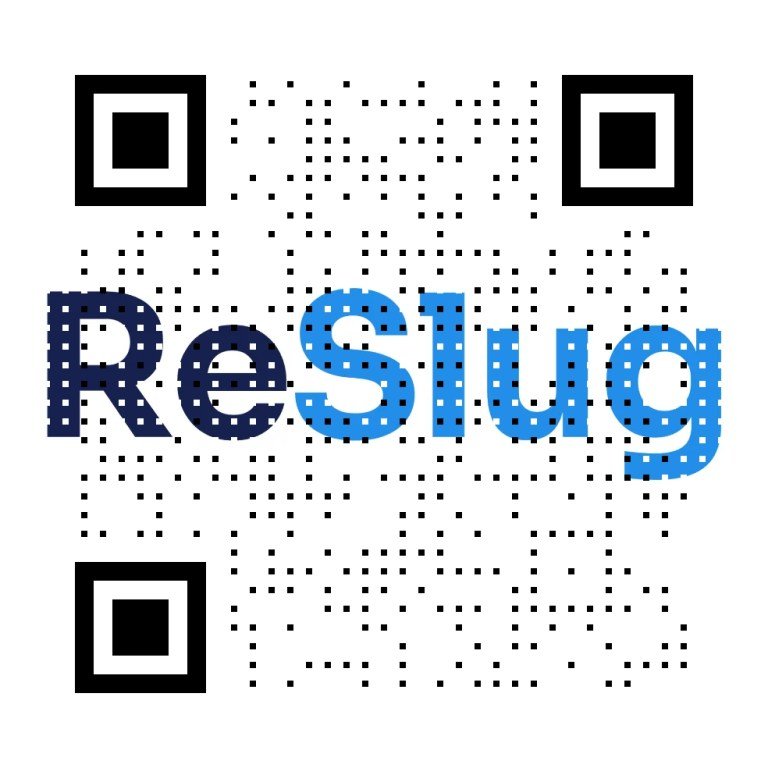 QR code linking to reslug.com